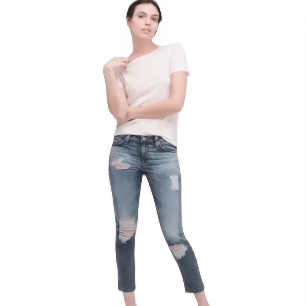 AG Adriano Goldschmeid The‎ Stilt Crop Jeans Distressed Look Size 29